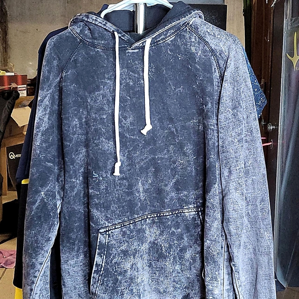 Grey Acid Washed Hoodie